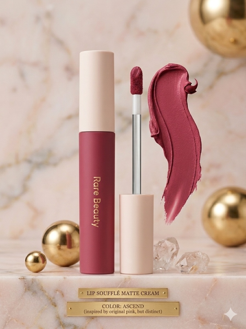 Rare Beauty Lip Soufflé Matte Lip Cream in Ascend – Deep Fuchsia Pink